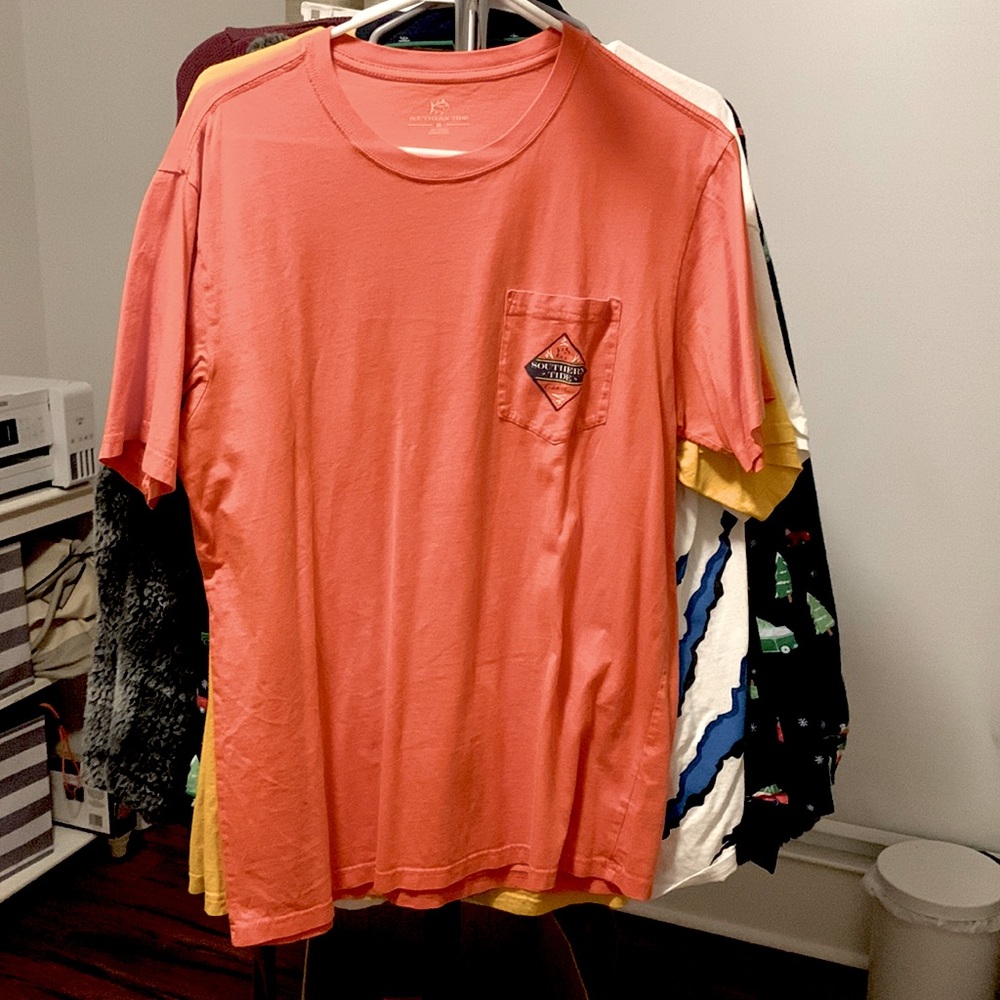 Southern Tide Unisex Medium Peachy/Orange Mahi Mahi T-shirt